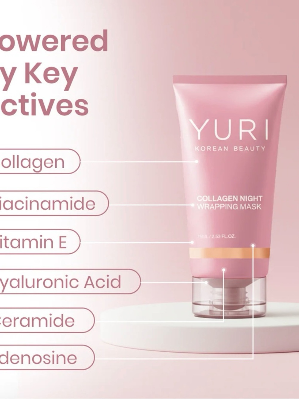 YURI Collagen Night Wrapping Mask — Pink Overnight Face Mask SALE SALE SALE - Picture 3 of 8